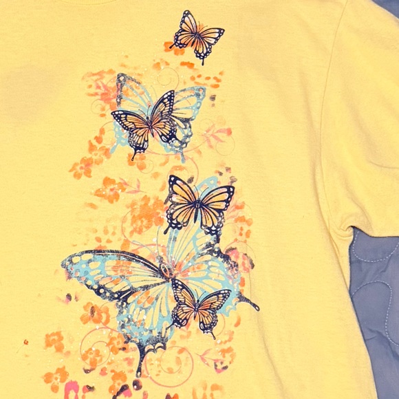 🦋🌼Y2K Yellow Butterfly Graphic Tee – Soft Girl Sunshine Energy 🌼🦋 - Picture 2 of 6